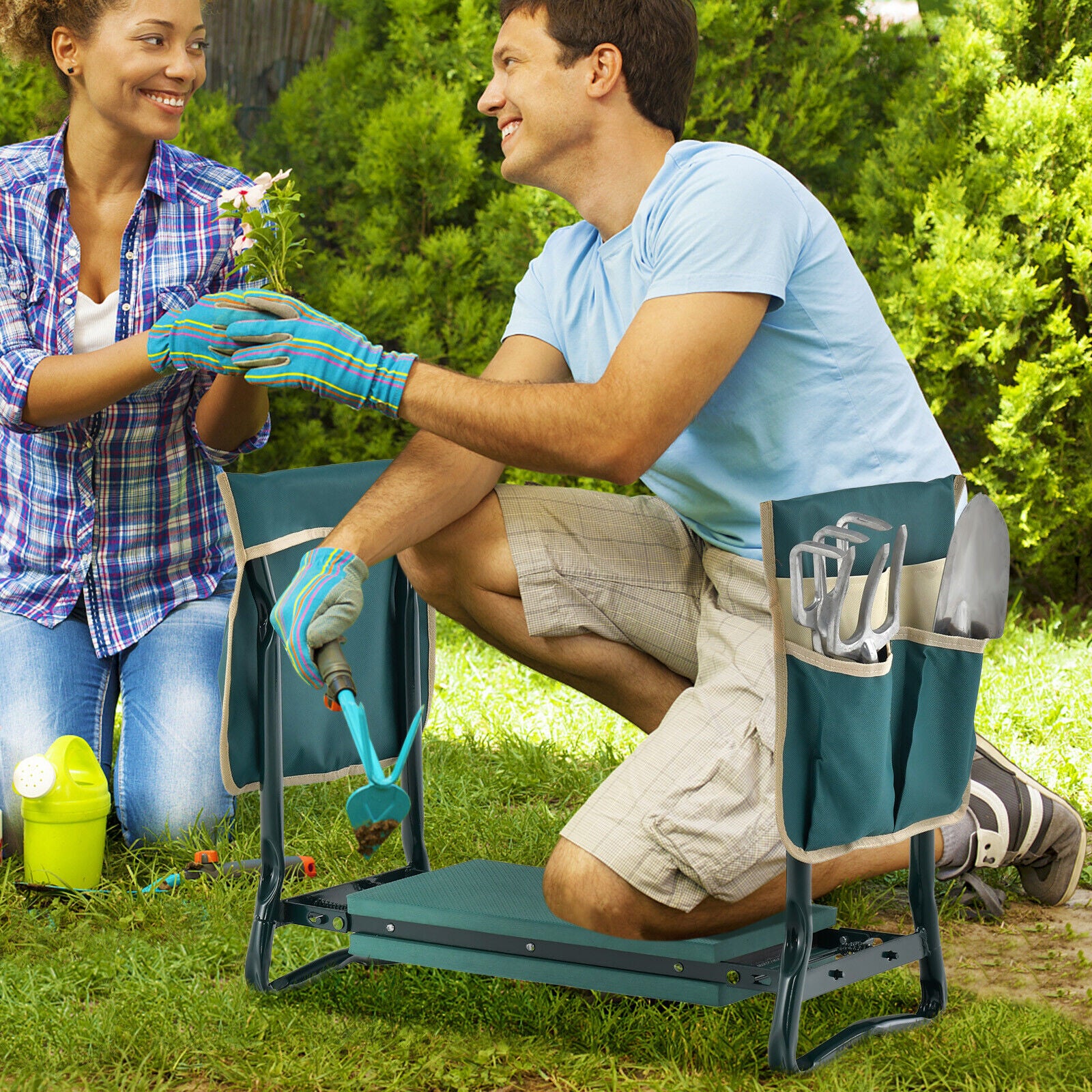KneelWell Ergonomic Garden Kneeler & Seat - Padded Stool with Handles
